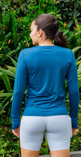Camiseta Manga Larga Mujer Petróleo