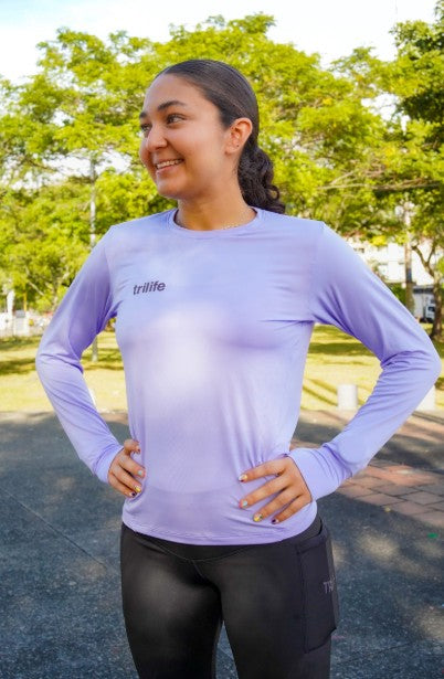 Camiseta Manga Larga Mujer Lila