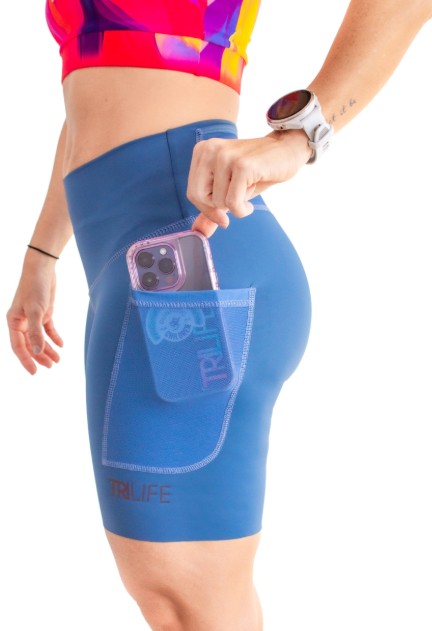 Biker Mujer Sin costuras AZUL Medio