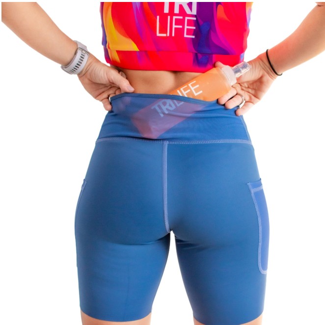 Biker Mujer Sin costuras AZUL Medio