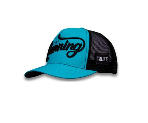 Gorra KEEP RINNING Bordaba Aguamarina/Negra