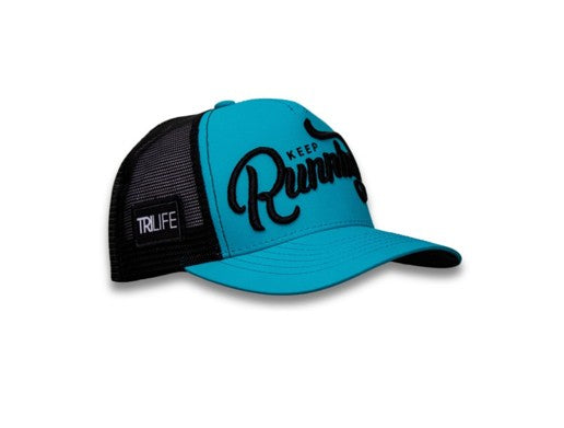 Gorra KEEP RINNING Bordaba Aguamarina/Negra