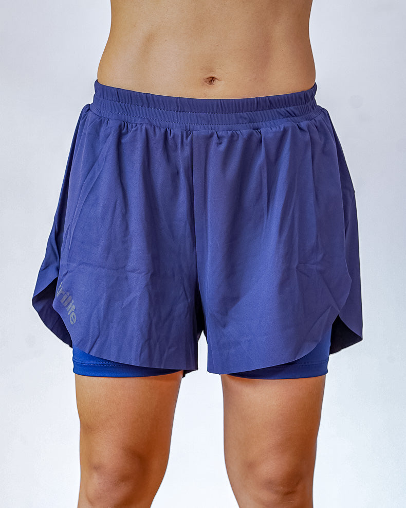 Short Mujer Sin Costuras Azul oscura con Licra