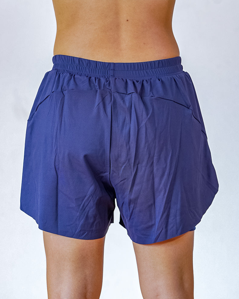 Short Mujer Sin Costuras Azul oscura con Licra