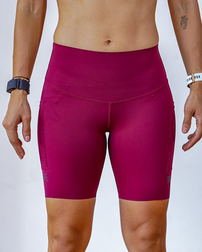 Biker Mujer Sin costuras Vino Tinto