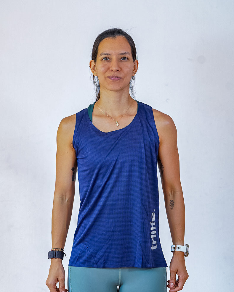 Esqueleto Mujer SIN costuras V Azul Oscuro