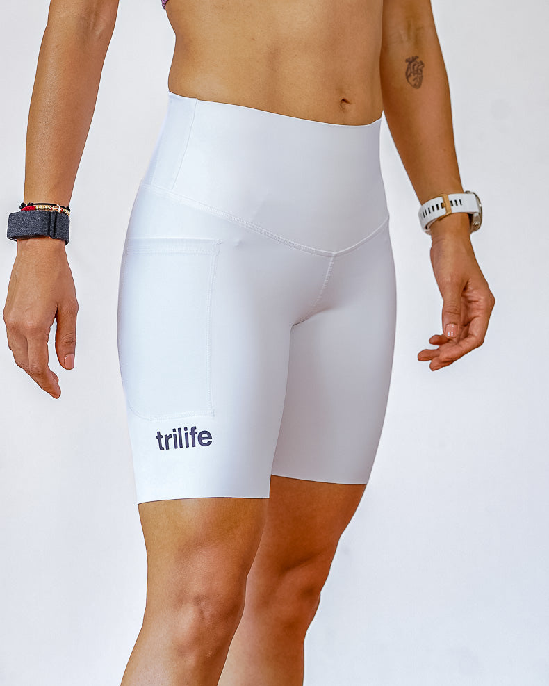 Biker Mujer Sin costuras Blanco
