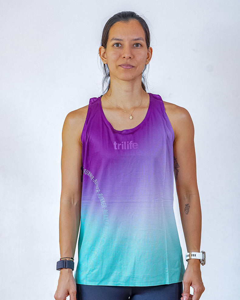 Esqueleto Mujer SIN costuras RUNNER Morado/Verde menta