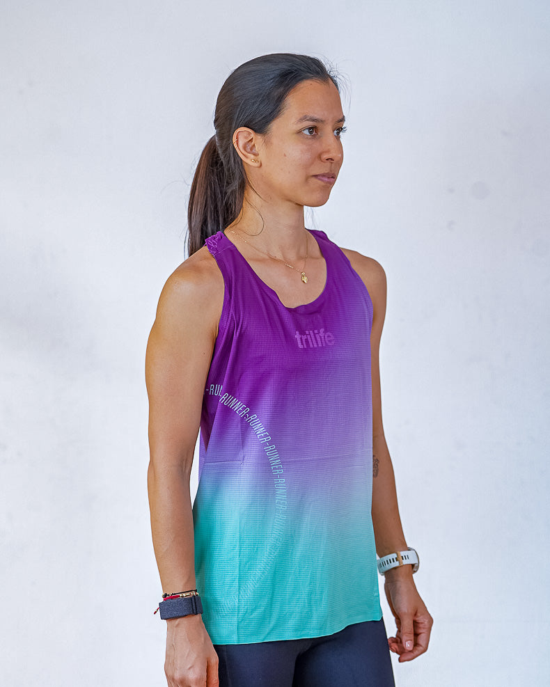 Esqueleto Mujer SIN costuras RUNNER Morado/Verde menta