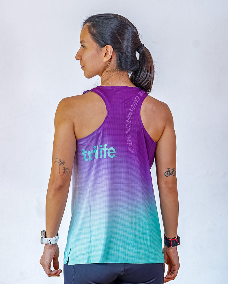 Esqueleto Mujer SIN costuras RUNNER Morado/Verde menta