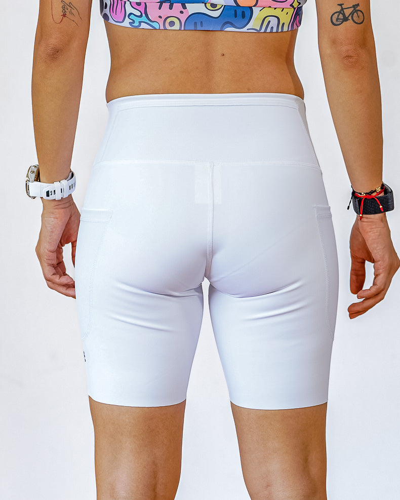 Biker Mujer Sin costuras Blanco
