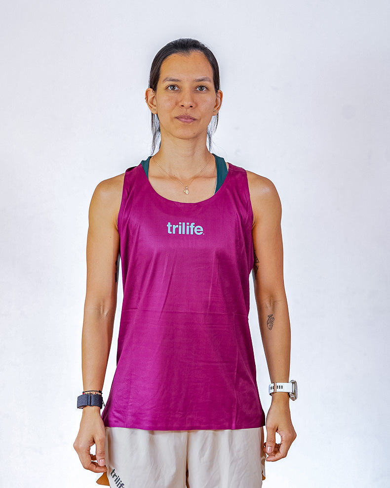 Esqueleto Mujer SIN costuras RUNNER Vino Tinto