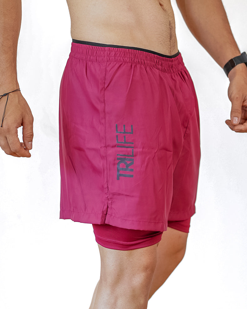 Pantaloneta Hombre Vino tinto