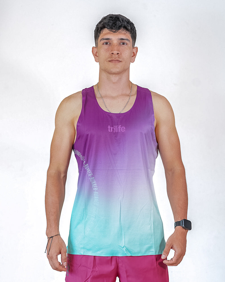 Esqueleto Hombre SIN costuras RUNNER Morado/ Verde menta