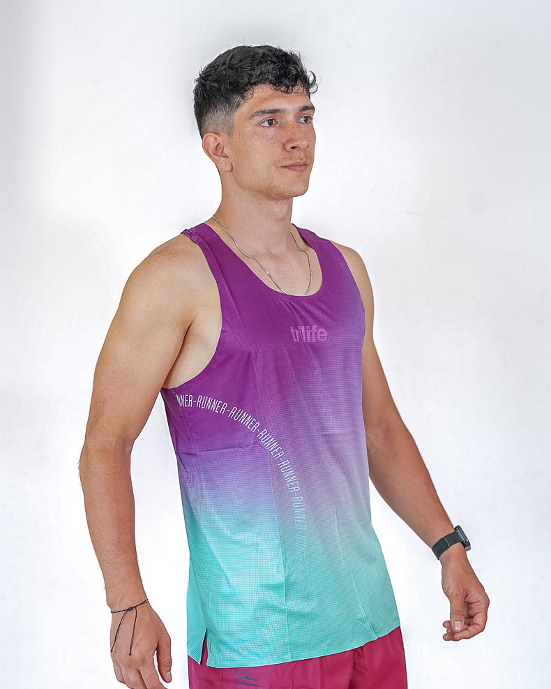 Esqueleto Hombre SIN costuras RUNNER Morado/ Verde menta