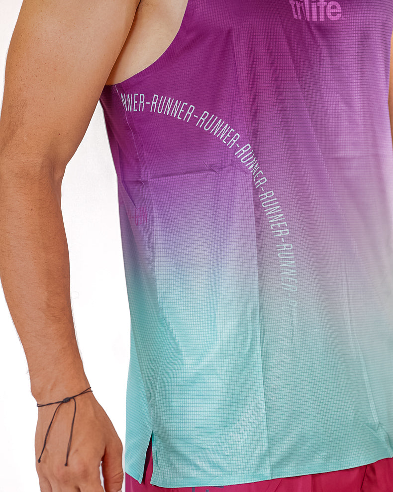 Esqueleto Hombre SIN costuras RUNNER Morado/ Verde menta
