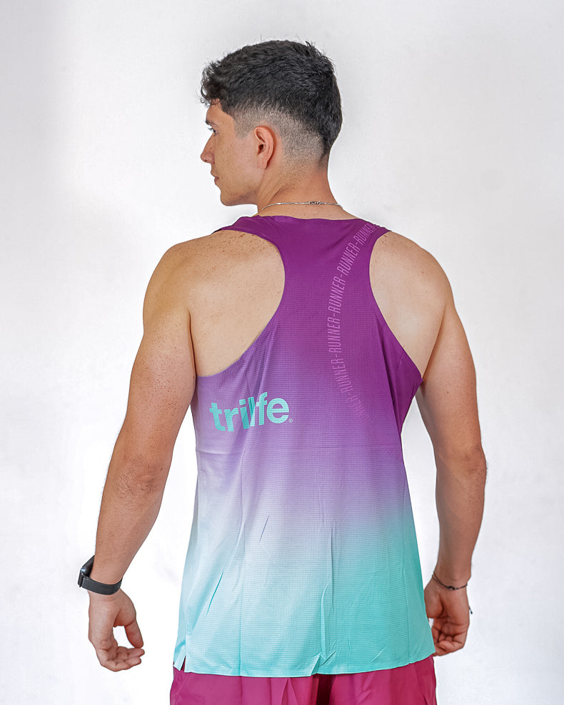 Esqueleto Hombre SIN costuras RUNNER Morado/ Verde menta