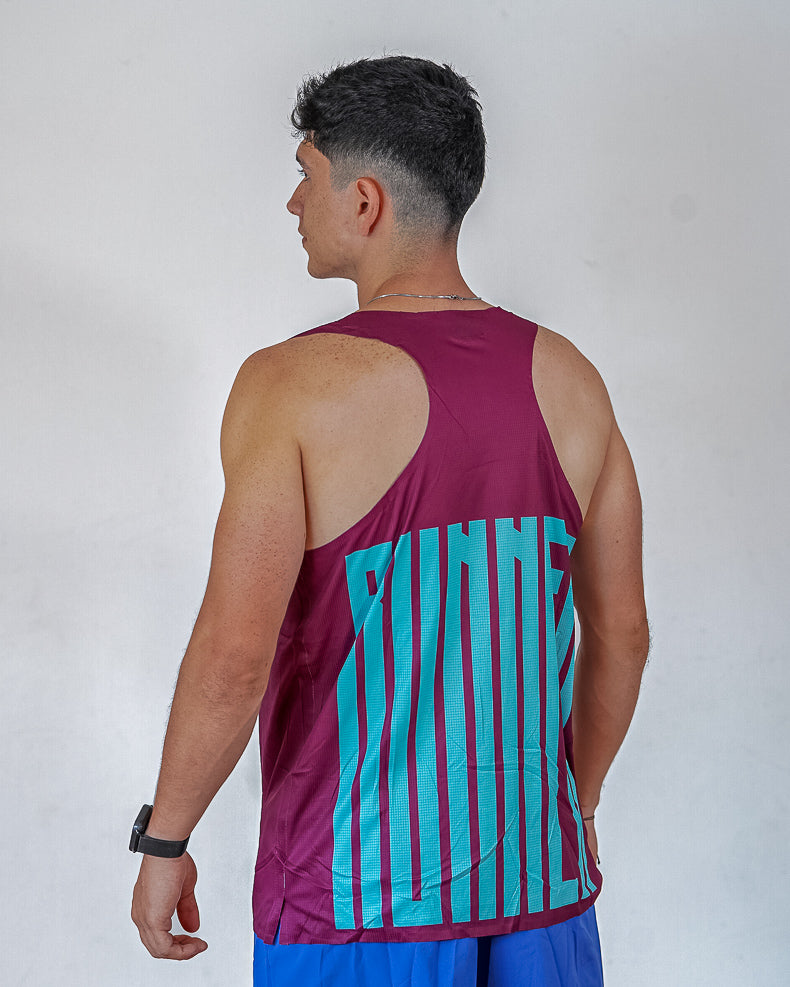 Esqueleto Hombre SIN costuras RUNNER Vino Tinto