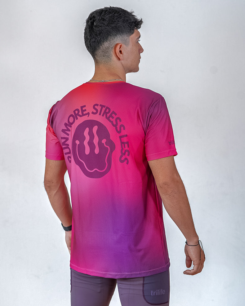 Camiseta Hombre RUN MORE, STRESS LESS