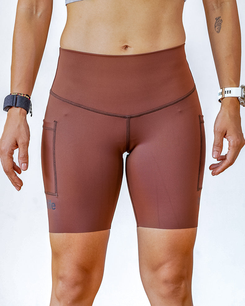 Biker Mujer Sin costuras Café