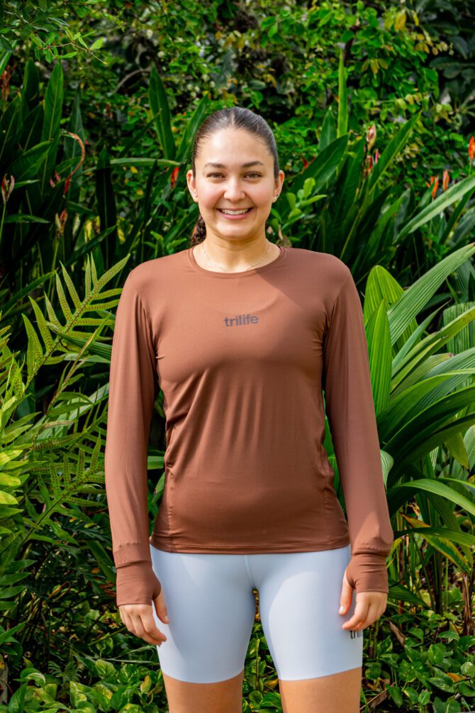 Camiseta Manga Larga Mujer Café